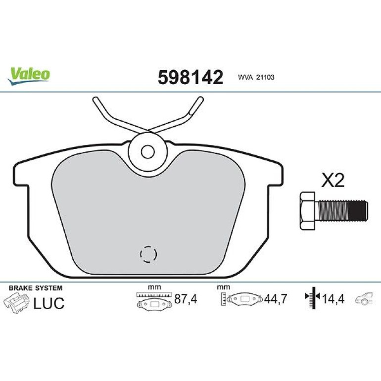 VALEO Bremsbeläge 598142 VALEO Bremsbeläge 598142