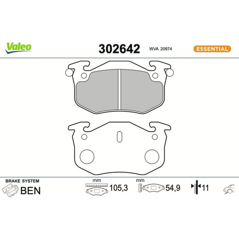 VALEO Bremsbeläge 302642