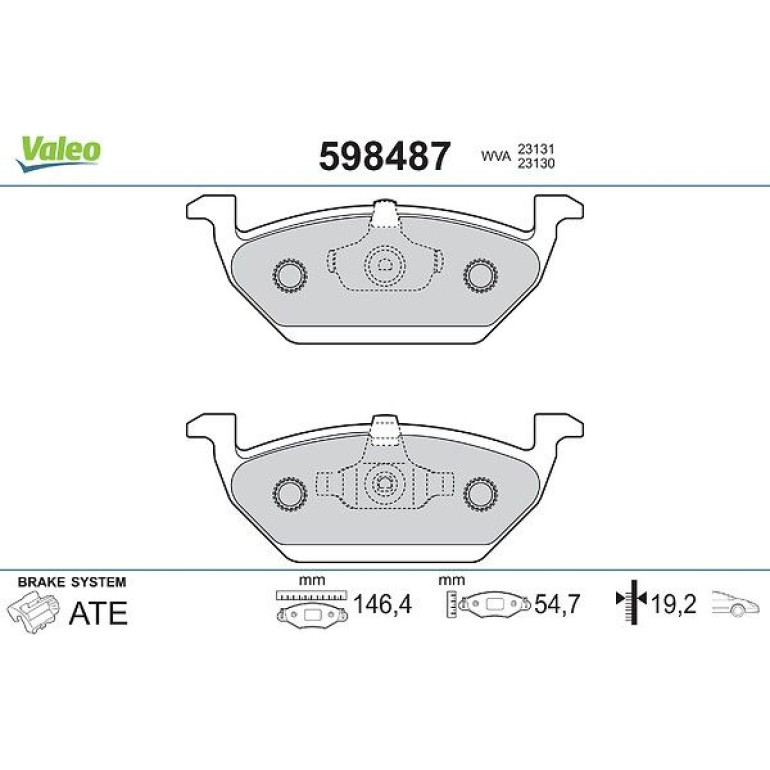VALEO Bremsbeläge 598487 VALEO Bremsbeläge 598487