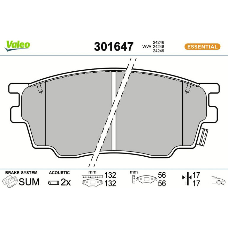 VALEO Bremsbeläge 301647 VALEO Bremsbeläge 301647