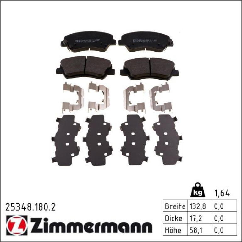 ZIMMERMANN Bremsbeläge 25348.180.2 ZIMMERMANN Bremsbeläge 25348.180.2