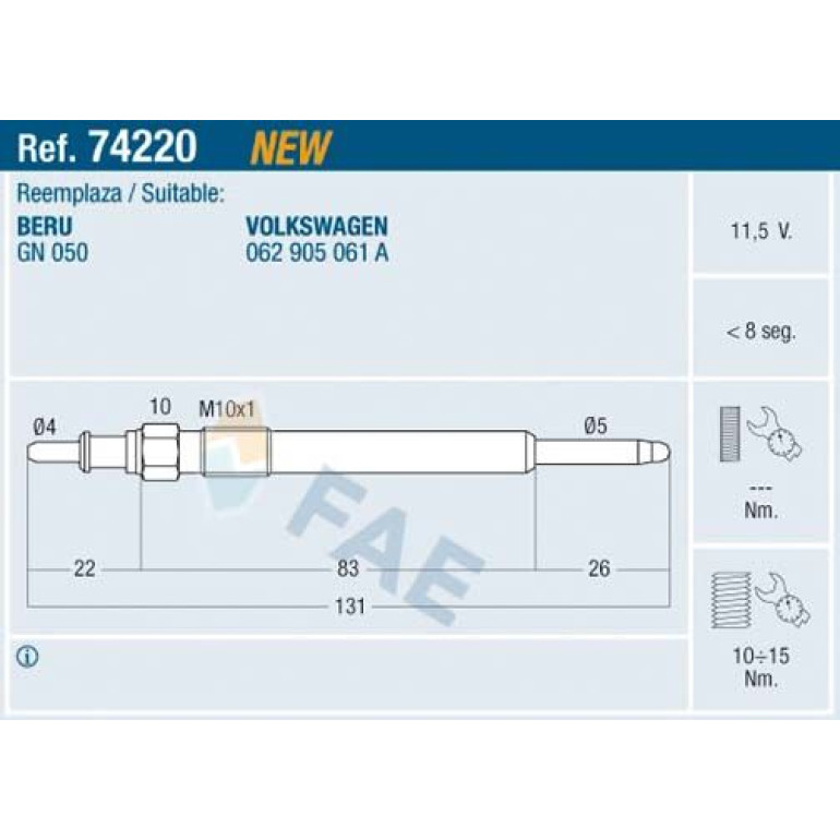 FAE Glühkerze 74220 FAE Glühkerze 74220