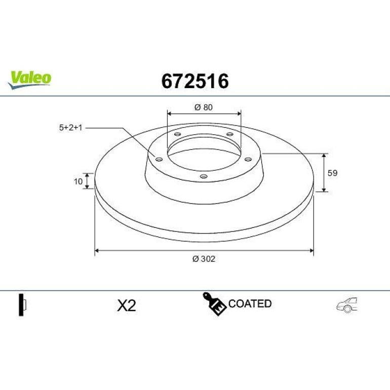 VALEO Bremsscheibe 672516 VALEO Bremsscheibe 672516