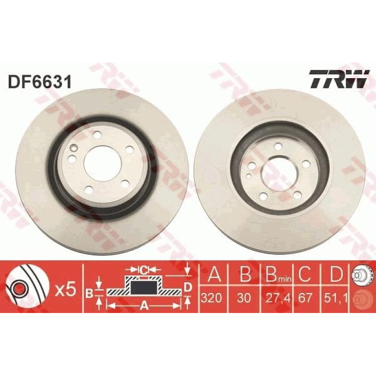 Bremsscheibe Db P. W246/W176 220Cdi A/B Klasse 12 DF6631 Bremsscheibe Db P. W246/W176 220Cdi A/B Klasse 12 DF6631