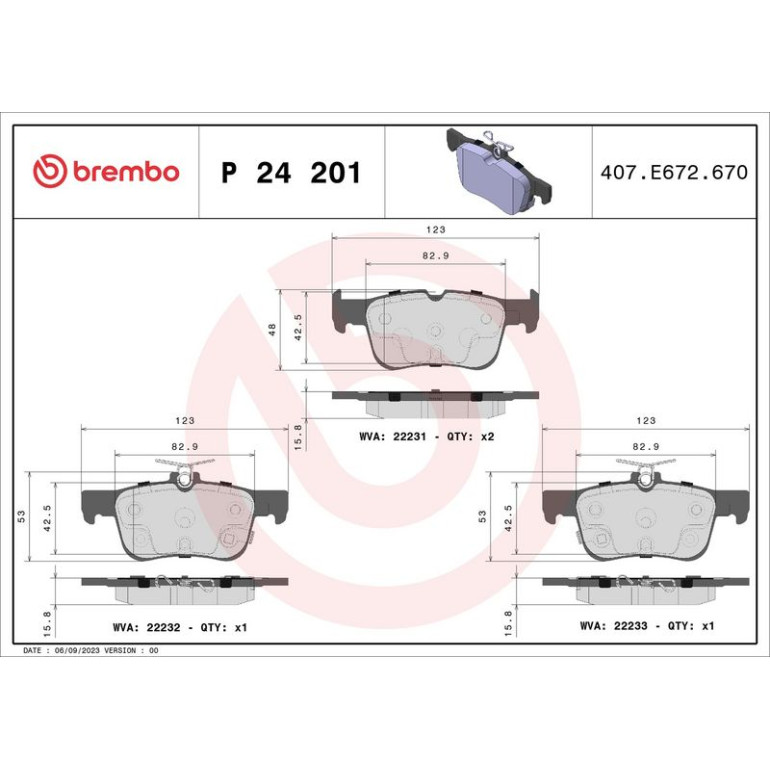BREMBO Bremsklötze HA P 24 201 BREMBO Bremsklötze HA P 24 201