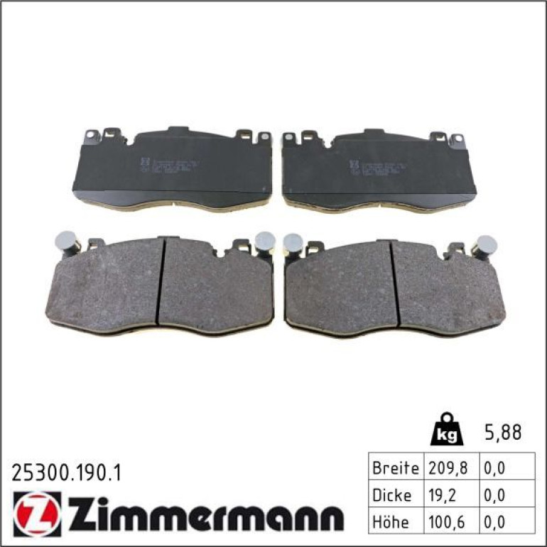 ZIMMERMANN Bremsbelagsatz, Scheibenbremse 25300.190.1 ZIMMERMANN Bremsbelagsatz, Scheibenbremse 25300.190.1