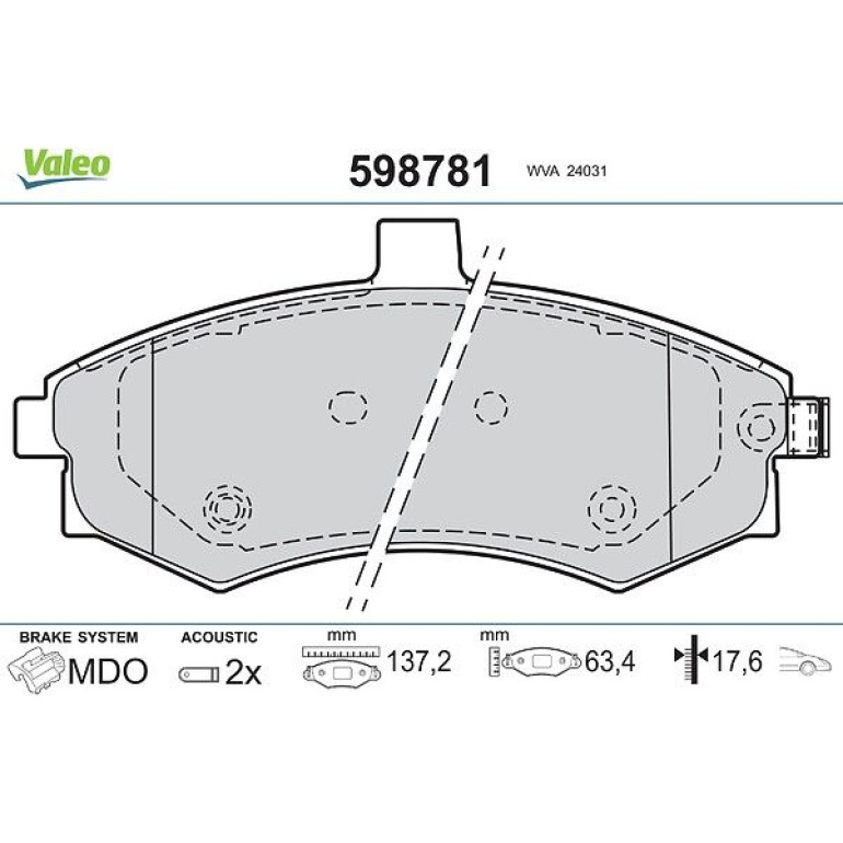 VALEO Bremsbeläge 598781 VALEO Bremsbeläge 598781