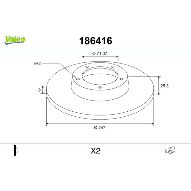VALEO Bremsscheibe 186416 VALEO Bremsscheibe 186416