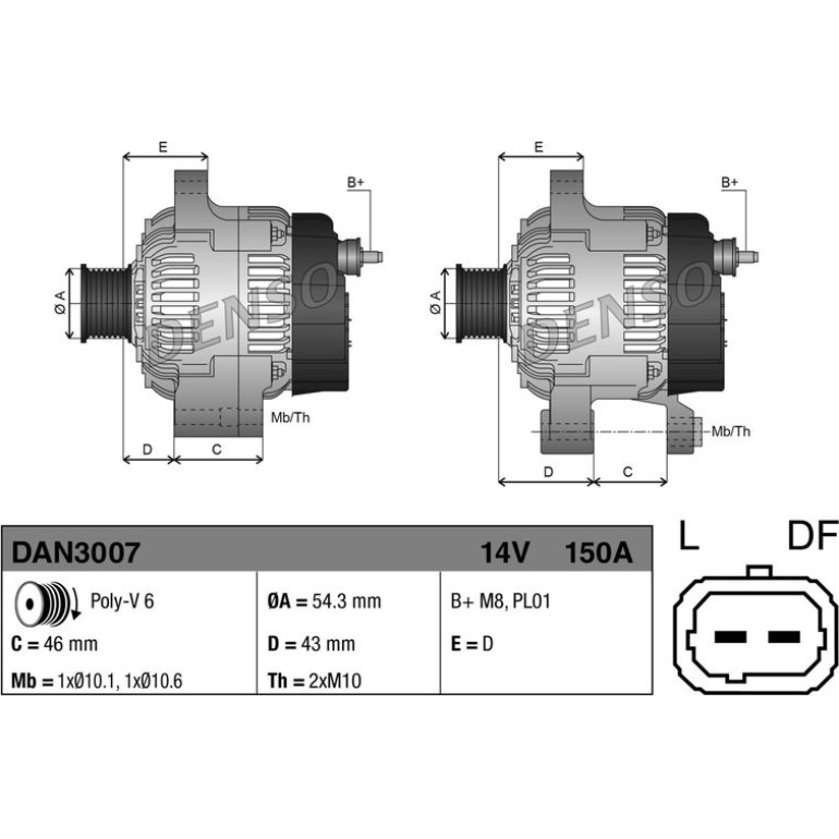 DENSO Generator DAN3007 DENSO Generator DAN3007