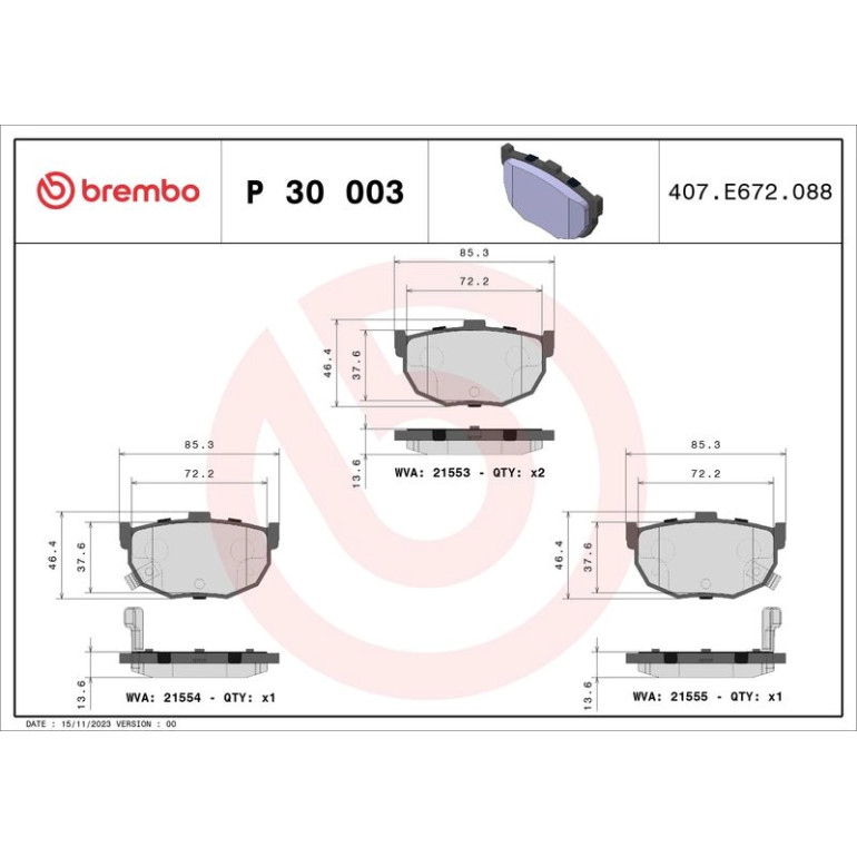 BREMBO Bremsklötze HA P 30 003 BREMBO Bremsklötze HA P 30 003