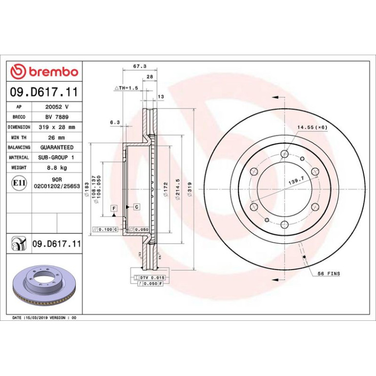 Bremsscheibe VA 09.D617.11 Bremsscheibe VA 09.D617.11