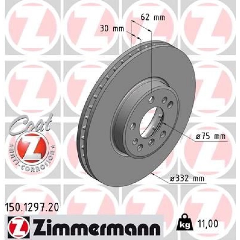 ZIMMERMANN Bremsscheibe 150.1297.20 ZIMMERMANN Bremsscheibe 150.1297.20
