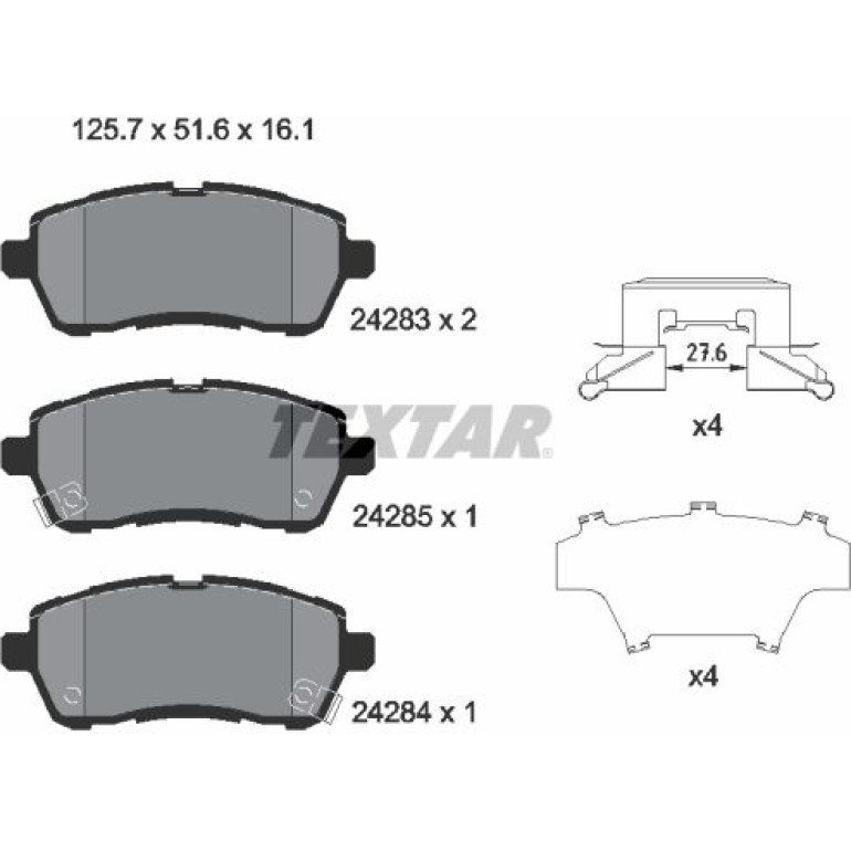 Bremsbelagsatz Mazda S. 2 07-/Suzuki Swift 10 2428303 Bremsbelagsatz Mazda S. 2 07-/Suzuki Swift 10 2428303