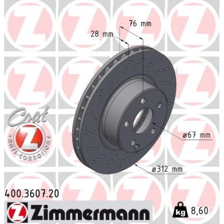 ZIMMERMANN Bremsscheibe 400.3607.20