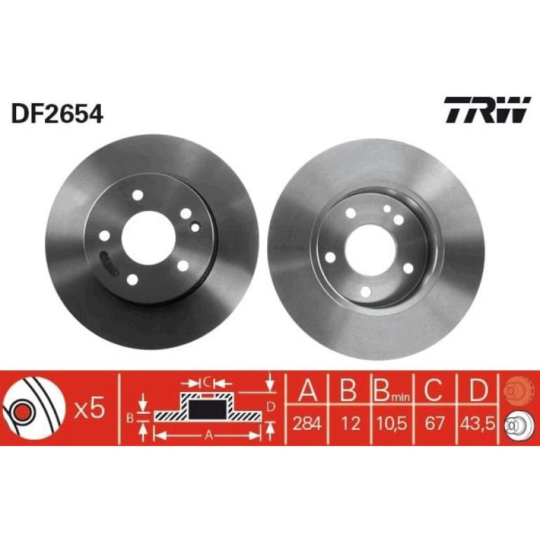 Bremsscheibe Db P. W202 1.8-2.5D 93-00 DF2654 Bremsscheibe Db P. W202 1.8-2.5D 93-00 DF2654