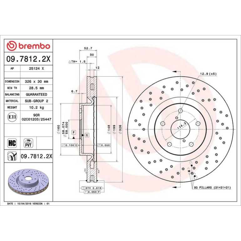Bremsscheibe VA Xtra 09.7812.2X Bremsscheibe VA Xtra 09.7812.2X