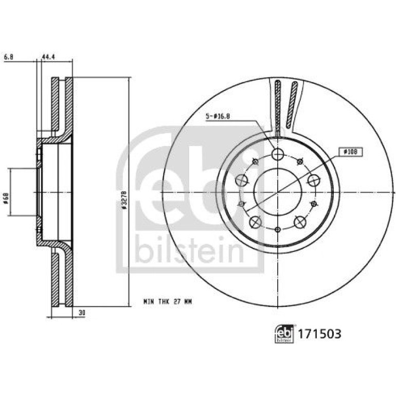 FEBI BILSTEIN Bremsscheibe 171503 FEBI BILSTEIN Bremsscheibe 171503