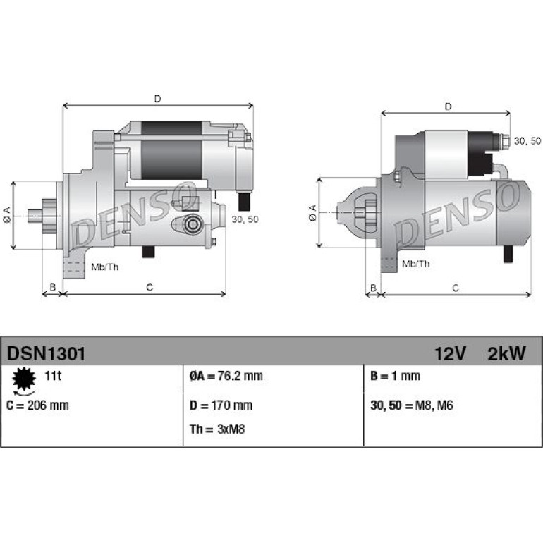 DENSO Anlasser DSN1301 DENSO Anlasser DSN1301