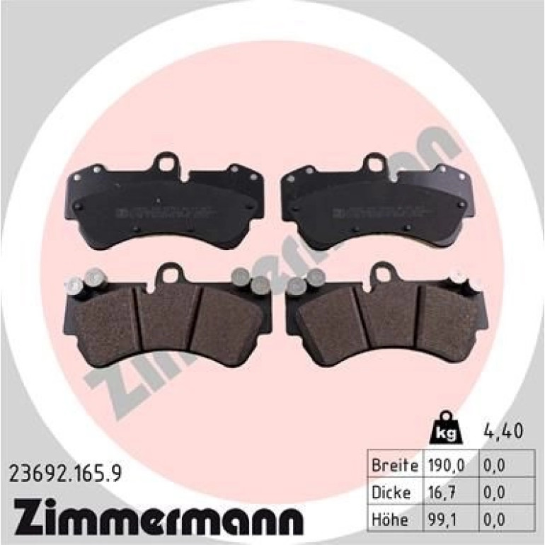 ZIMMERMANN Bremsbeläge 23692.165.9 ZIMMERMANN Bremsbeläge 23692.165.9