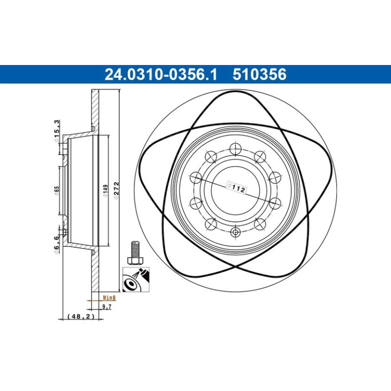 Bremsscheibe Vw T. Caddy/Eos/Golf/Touran 04- Power Disc 24.0310-0356.1 Bremsscheibe Vw T. Caddy/Eos/Golf/Touran 04- Power Disc 24.0310-0356.1