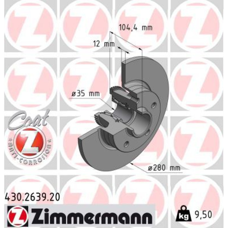 ZIMMERMANN Bremsscheibe 430.2639.20 ZIMMERMANN Bremsscheibe 430.2639.20