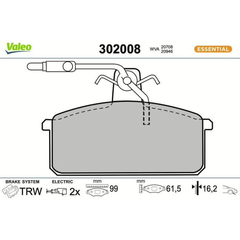 VALEO Bremsbeläge 302008
