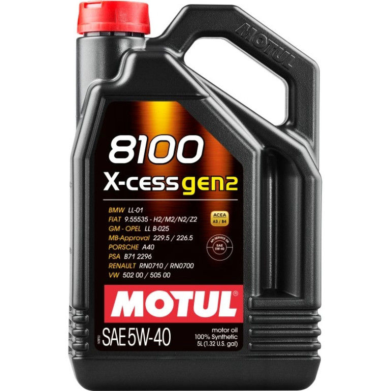 Motul 8100 X-cess gen2 5W-40 A3/ B4 5 Liter 109776 Motul 8100 X-cess gen2 5W-40 A3/ B4 5 Liter 109776