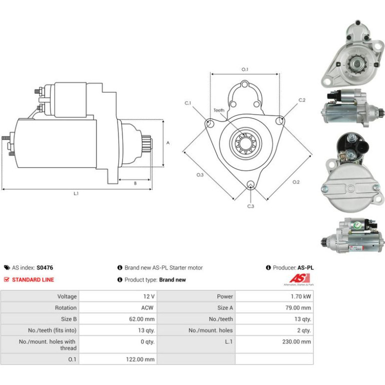 AS-PL Anlasser S0476