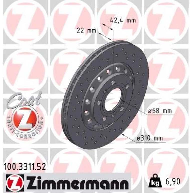 12 482 037 Sport Bremsscheibe HA Sport 100.3311.52 12 482 037 Sport Bremsscheibe HA Sport 100.3311.52