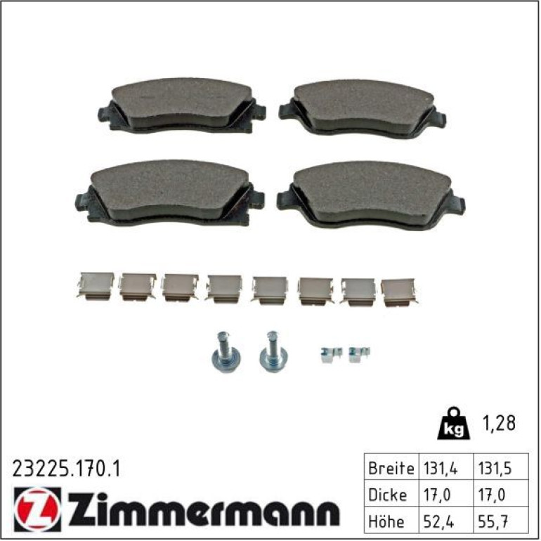 ZIMMERMANN Bremsbeläge 23225.170.1 ZIMMERMANN Bremsbeläge 23225.170.1