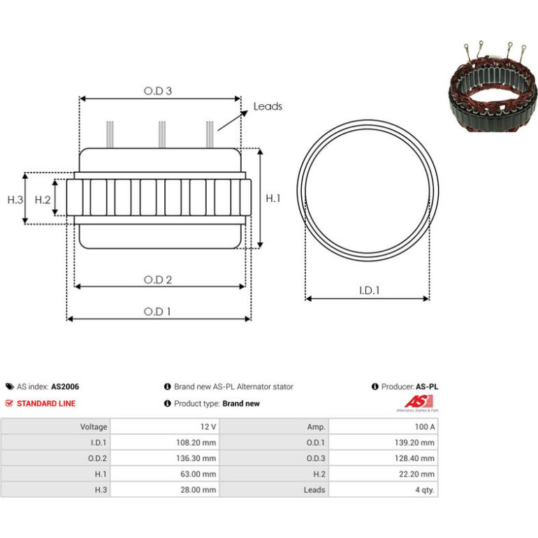 AS-PL Stator AS2006 AS-PL Stator AS2006