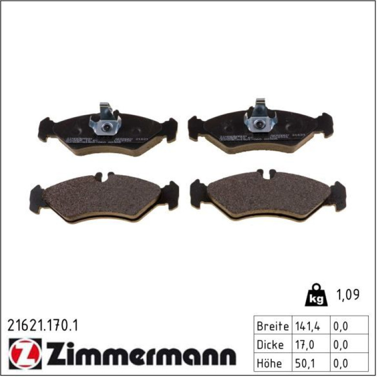 ZIMMERMANN Bremsbeläge 21621.170.1 ZIMMERMANN Bremsbeläge 21621.170.1