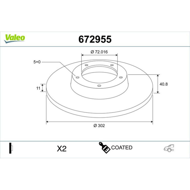 VALEO Bremsscheibe 672955 VALEO Bremsscheibe 672955