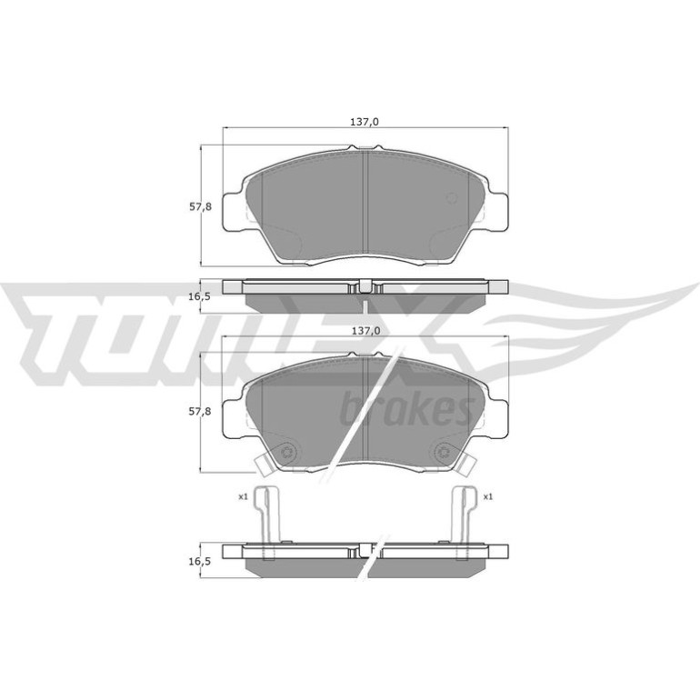 TOMEX brakes Bremsbelagsatz, Scheibenbremse TX 15-76 TOMEX brakes Bremsbelagsatz, Scheibenbremse TX 15-76