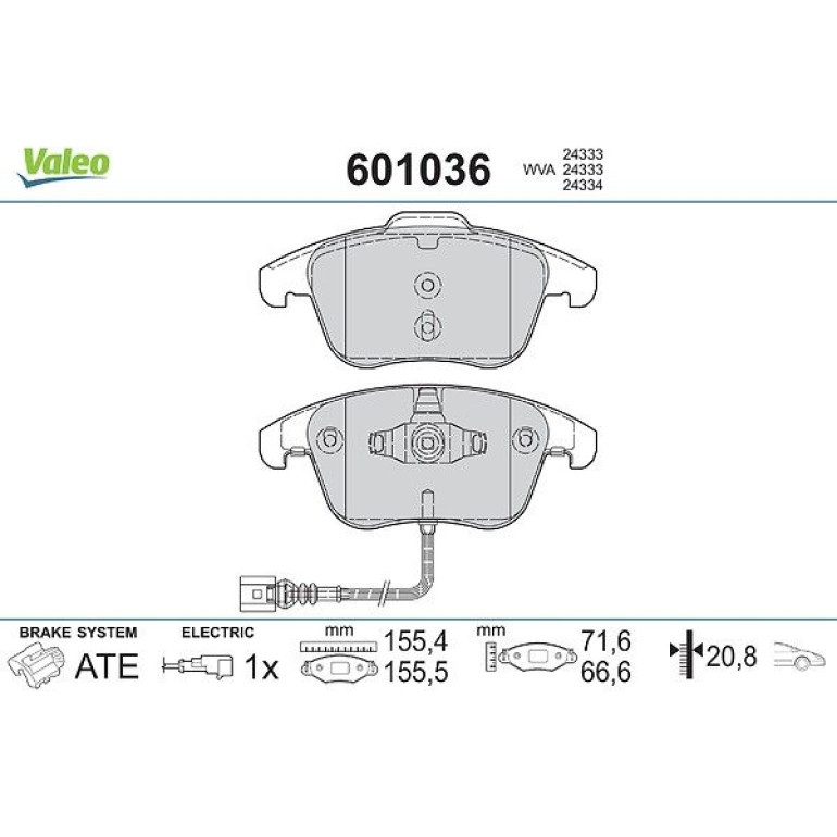 VALEO Bremsbeläge 601036 VALEO Bremsbeläge 601036