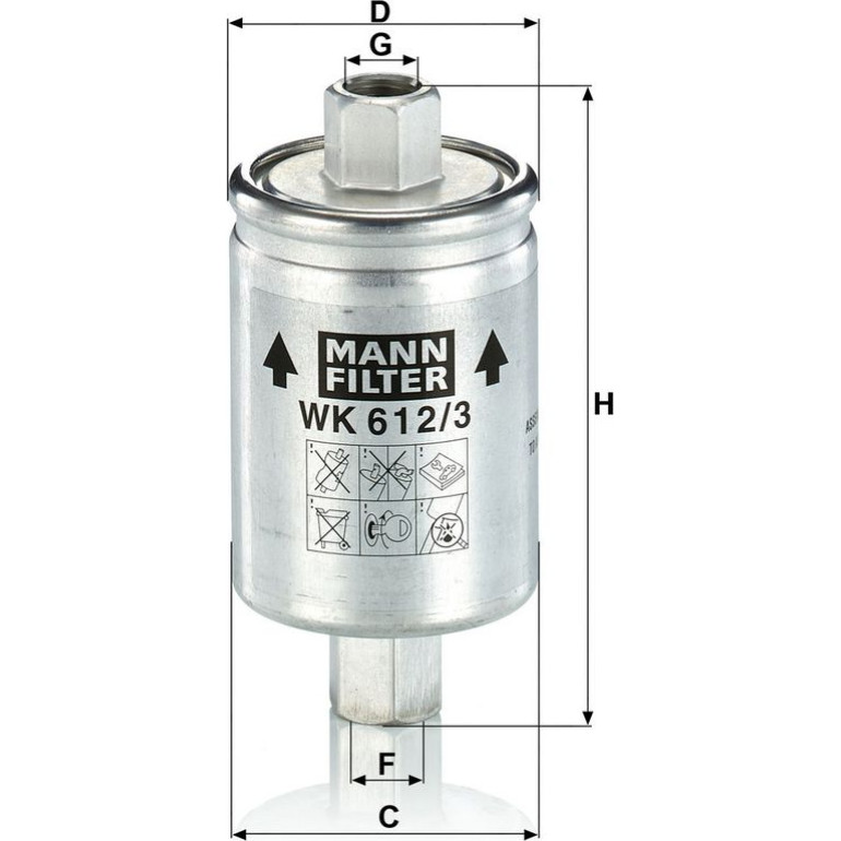 Mann & Hummel Kraftstofffilter PKW WK 612/3 Mann & Hummel Kraftstofffilter PKW WK 612/3