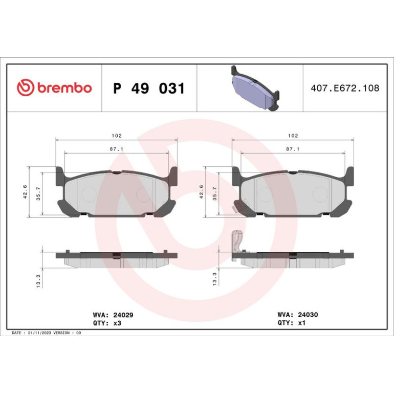 BREMBO Bremsklötze HA P 49 031 BREMBO Bremsklötze HA P 49 031
