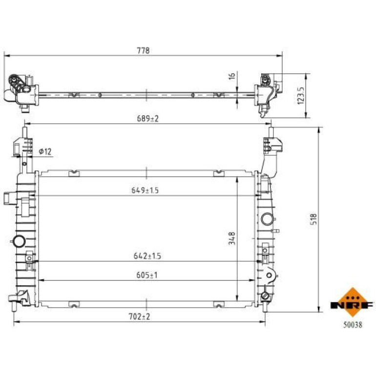Kühler, Motorkühlung 50038 Kühler, Motorkühlung 50038