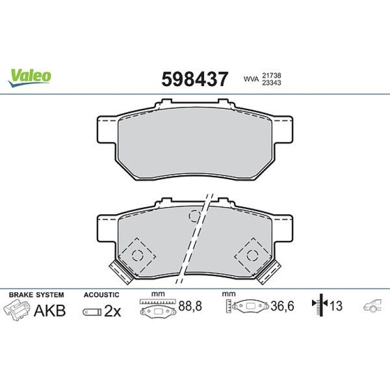 VALEO Bremsbeläge 598437