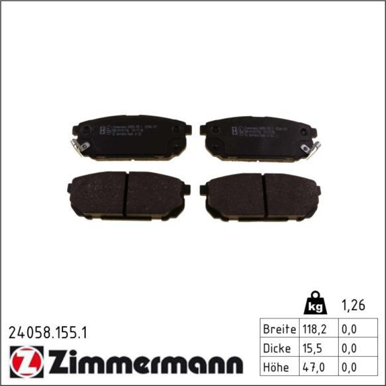 ZIMMERMANN Bremsbeläge 24058.155.1