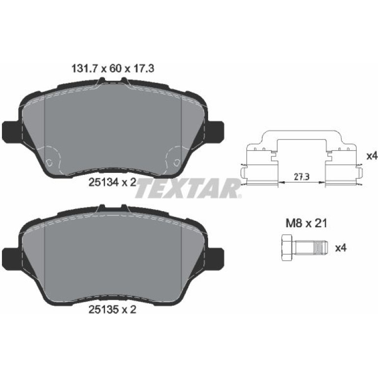 Bremsbelagsatz Ford P. Fiesta 12-/Transit Courier 14-/B-Max 2513402 Bremsbelagsatz Ford P. Fiesta 12-/Transit Courier 14-/B-Max 2513402