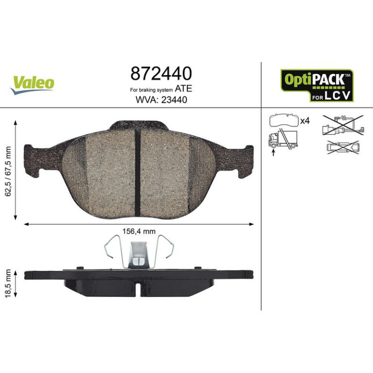 VALEO Bremsbeläge 872440 VALEO Bremsbeläge 872440