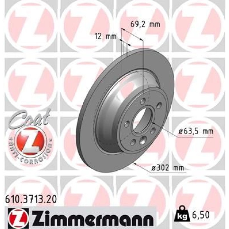ZIMMERMANN Bremsscheibe 610.3713.20 ZIMMERMANN Bremsscheibe 610.3713.20