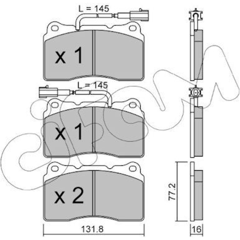 CIFAM Bremsbelagsatz, Scheibenbremse 822-288-0