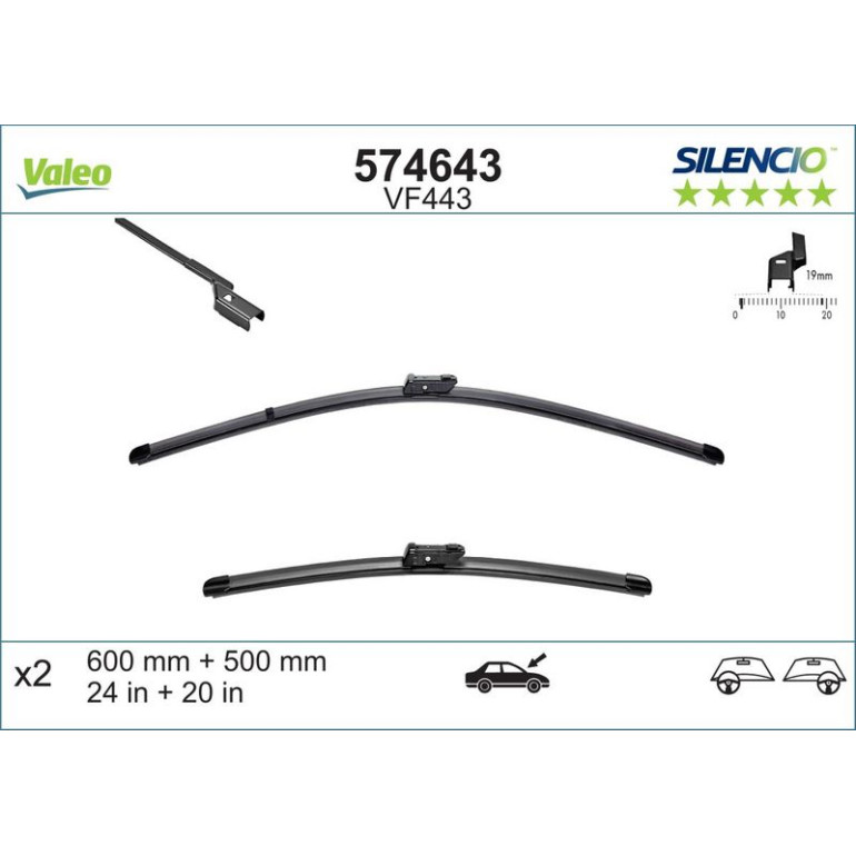 VM443 VALEO Silencio X.TRM Wischer 574643 VM443 VALEO Silencio X.TRM Wischer 574643