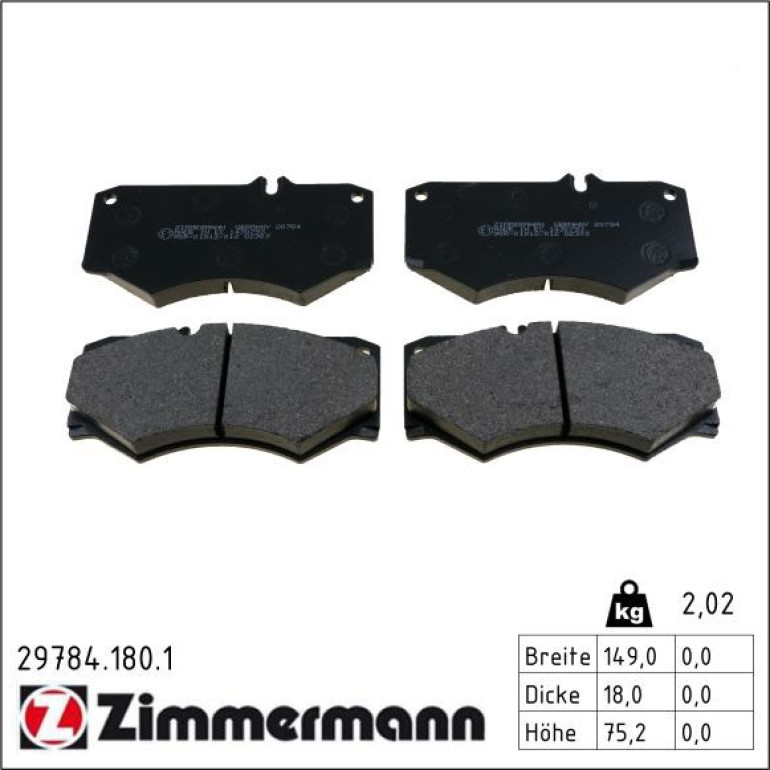 ZIMMERMANN Bremsbeläge 29784.180.1 ZIMMERMANN Bremsbeläge 29784.180.1