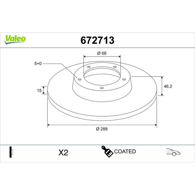 VALEO Bremsscheibe 672713 VALEO Bremsscheibe 672713