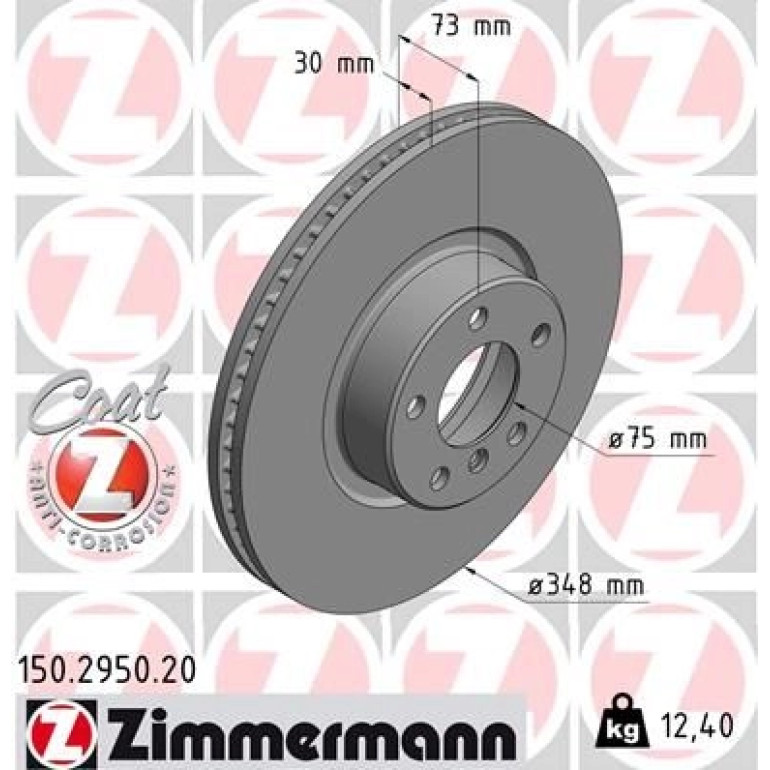 ZIMMERMANN Bremsscheibe 150.2950.20 ZIMMERMANN Bremsscheibe 150.2950.20