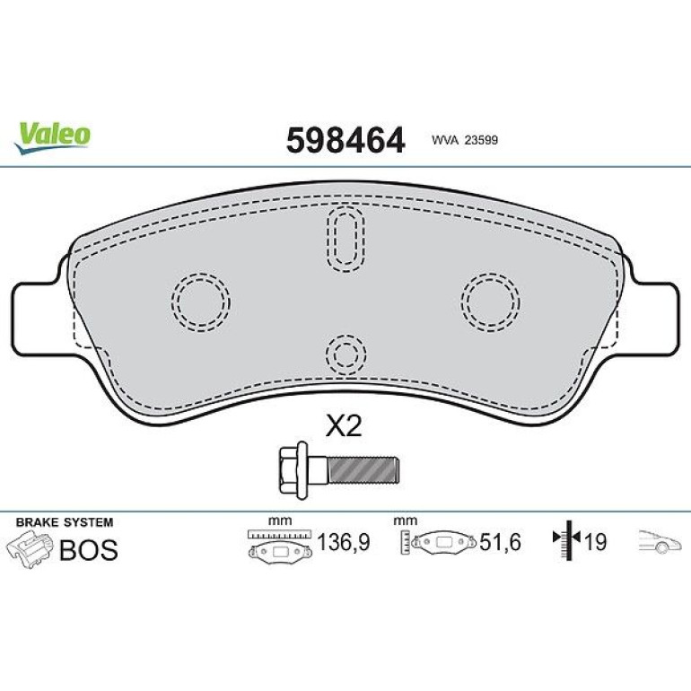 VALEO Bremsbeläge 598464 VALEO Bremsbeläge 598464