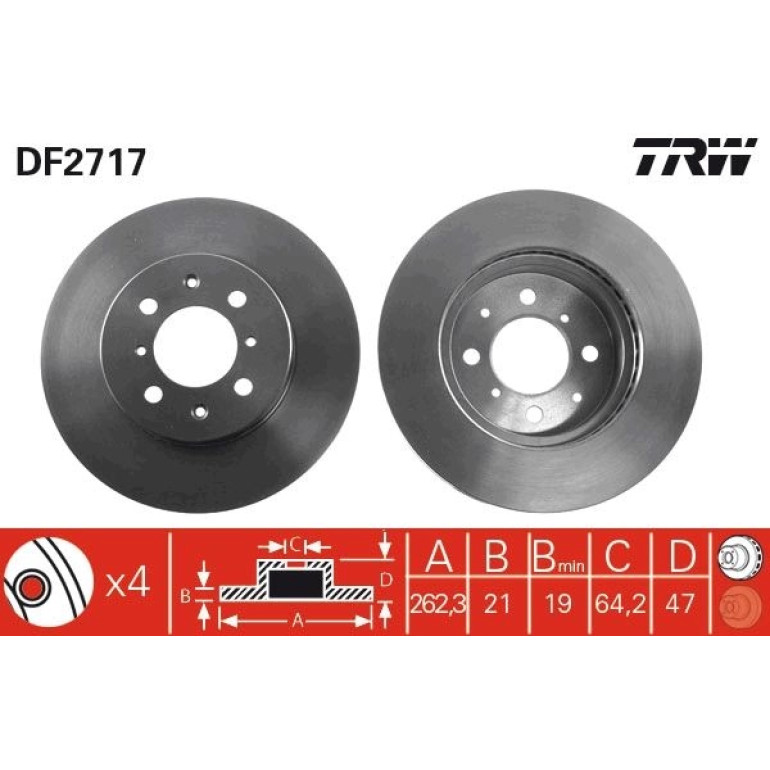 TRW Bremsscheibe DF2717 TRW Bremsscheibe DF2717